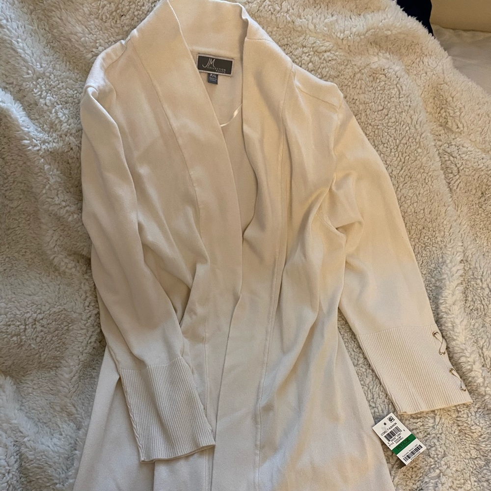 JM Collection white cardigan